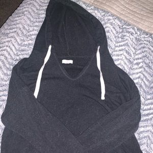 Cropped black hoodie